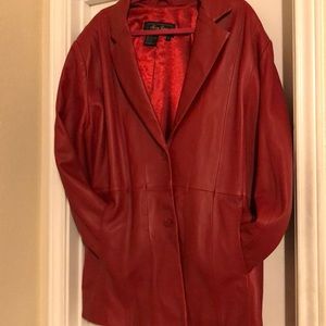 Leather red suit set